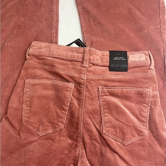 Black Label by C’est Toi Pink Corduroy Flare Jeans - Picture 4 of 4